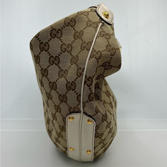 Gucci Biba Monogram Canvas Studded Hobo Bag - Picture 6 of 14
